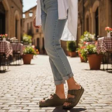 Imagem de Sandália Feminina Papete Moleca Confortável 5577.100 - Oliva-Feminino