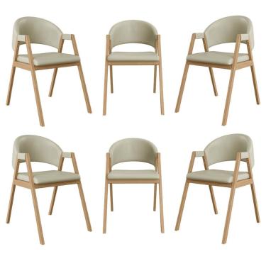 Imagem de Kit 6 Cadeiras Para Mesa de Jantar Moderna Courino - Balaqui