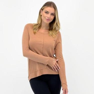 Imagem de Blusa Doce Trama em Tricot Básica Manga Longa Feminina-Feminino