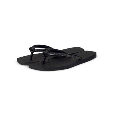 Imagem de Sandália Chinelo de Dedo Feminino Tiras Brilho Elegante Calce Fácil - 