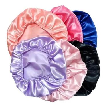 Imagem de Touca De Cetim Colorida Simples Para Dormir