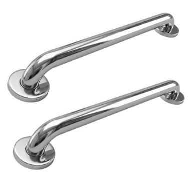 Imagem de Barra De Apoio 50cm Aço Inox Kit 2 Uni Idoso Gestante Deficiente Banhe