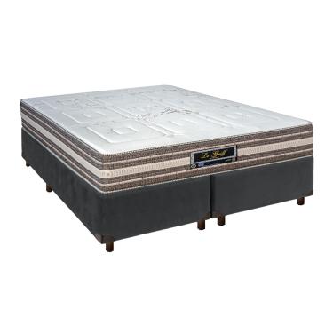 Imagem de Cama + Base Box e Colchão Molas Ensacadas Casal - Legriff Sankonfort Cinza