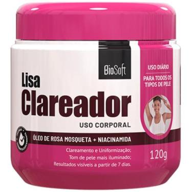 Imagem de Creme Clareador Corporal Lisa BioSoft Rosa Mosqueta Niacinamida 7 Dias