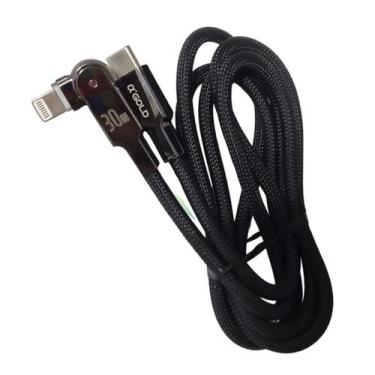 Imagem de Cabo Carregador Ponta em L Articulável 180º Giratório Tipo C XGold 30w