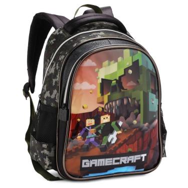 Imagem de Mochila Costas Grande Escolar Infantil Menino Gamer Minecraft-Masculino