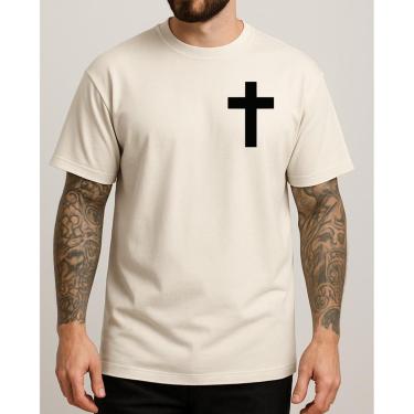 Imagem de Camisa Masculina Casual Moderna Algodão 30.1 Penteado Estampada Básica Streetwear Urban...