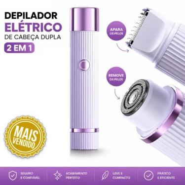 Imagem de Depilador Elétrico 2 em 1 Sem Dor Recarregável USB Portátil