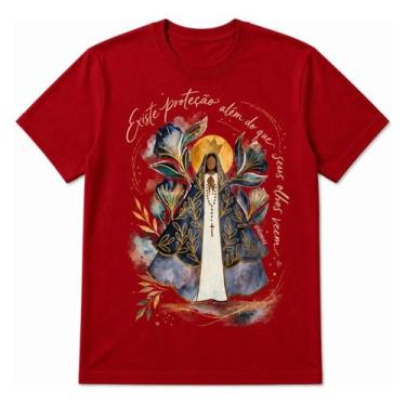 Imagem de Camiseta Religiosa Estampa Proteção Fé Algodão Premium Leve Igreja Cat