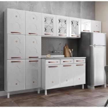 Imagem de Cozinha Aço Completa Telasul Mirage 3vidros Balcão P/ Pia