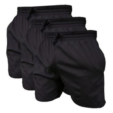Imagem de Kit 3 Short de Elastano Dry fit Bermuda de Praia Piscina e Academia - 