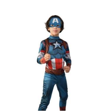 Imagem de Fantasia Infantil Premium Marvel Capitão América com Mascara - Super M