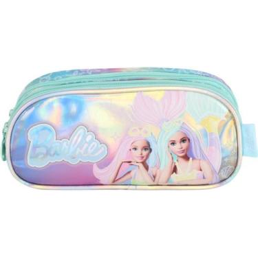 Imagem de Estojo triplo luxcel barbie infantil menina  ei41465bb, VERDE-ROSA, UN