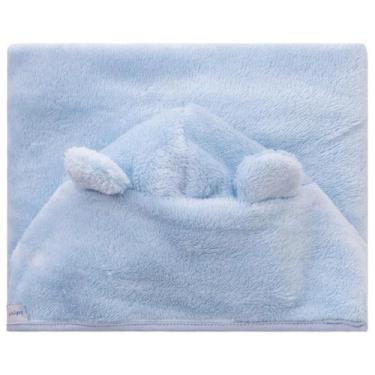 Imagem de Toalha de banho bebê super seca 70 cm x 90 cm baby joy - INCOMFRAL, az