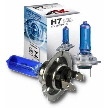 Imagem de Lampada Super Branco H7 55w 4500k Lampada H4 Halogena - ASX PRODUTOS