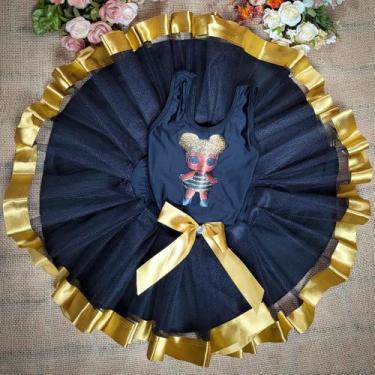 Imagem de Conjunto Body e Saia de Tule Infantil Juvenil Fantasia Carnaval Hallow