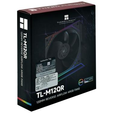 Imagem de Cooler para Gabinete 120mm Tl-M12qr Reverse Airflow Argb Preto Thermal Right