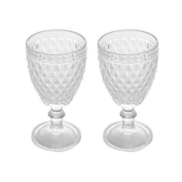 Imagem de Jogo 2 Taças de Vidro Bico de Abacaxi para Água 260ml Design com Relevo Transparente Lyor