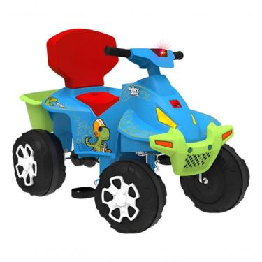 Imagem de Quadriciclo Infantil de Passeio e Pedal Smart Quad com Haste Direcionável Azul Brinquedos Bandeirante