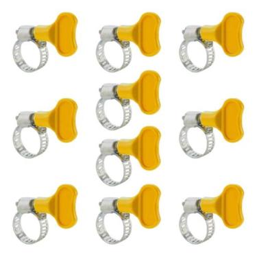 Imagem de Kit 10 Abraçadeira De Mangueira Aço Inox Borboleta Regulável - Gadan