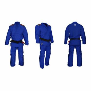 Imagem de Kimono Jiu Jitsu Trançado Diamante Adulto Marca Aranha, A2, Azul