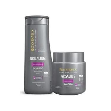 Imagem de Kit Grisalhos Bio Extratus Shampoo e Máscara Brilho Prateado