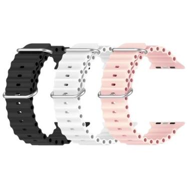 Imagem de Pulseira Oceano Silicone Para Relógio Smartwatch Compatível com 42mm 4