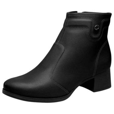 Imagem de Bota Feminina Cano Baixo Elegante Fechamento Seguro Dakota, Preto, 37