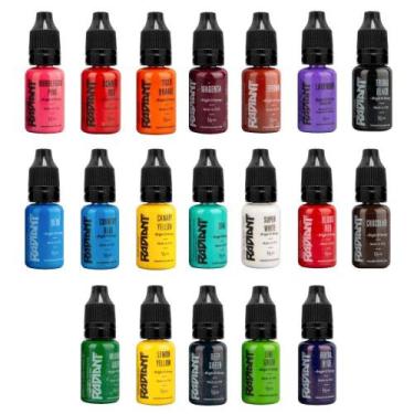 Imagem de Kit de Tintas para Tatuagem Radiant Colors com 19 Cores, 15 ml cada