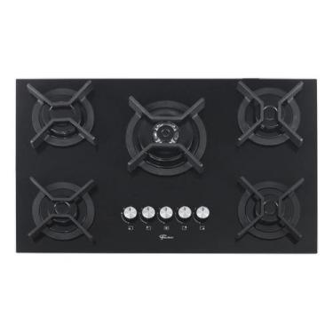 Imagem de Cooktop A Gas Vidro 5 Bocas 75x46cm Pro Cook Bivolt Fischer Preto, Biv