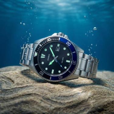 Imagem de Relógio Masculino Casio Duro Analógico Prova Dágua 200 Metros Aço Inóx