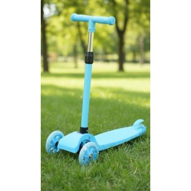 Imagem de Patinete Infantil 3 Rodas Ajustável Dobrável Azul - Congratulations St