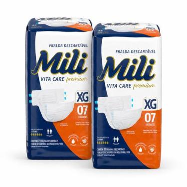 Imagem de Fralda Geriátrica Mili Vita Care Premium, Tamanho XG, 2 Pacotes com 7 