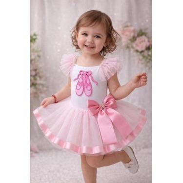 Imagem de Roupa de Bailarina Infantil Fantasia Ballet Conjunto Bailarina saia de