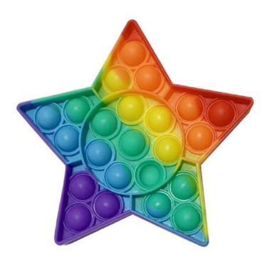 Imagem de Fidget Toy Pop It Estrela Arcoíris Colorido