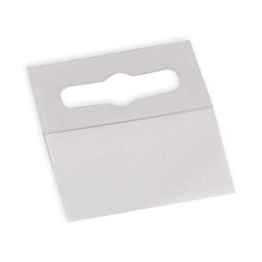 Imagem de NEOBRASIL Hang Tab Duplo Etiqueta Adesiva HT218 - Expositor para Loja, Gancho Expositório, Adesivo para Organização, Prateleiras e Gancheira - PET Reciclável - Transparente - Suporta 250gr -1000un