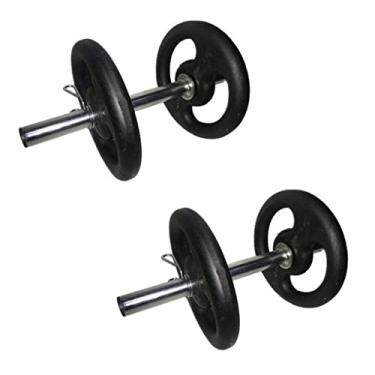 Imagem de Halteres De Barra Oca 40 Cm Com 4 Anilhas De 5 Kg