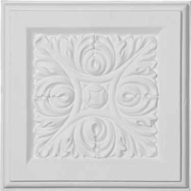 Imagem de Ekena Millwork PB05X05X01OD Blocos de rodapé Odessa, 14 cm L x 14 cm A x 3 cm P, preparado de fábrica e pronto para pintura