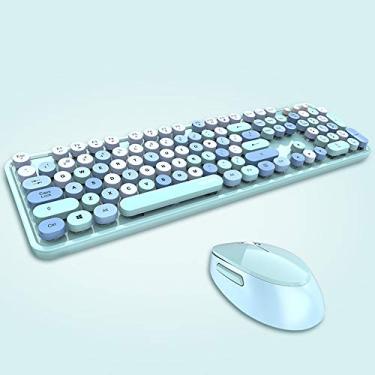 Imagem de Teclado mecânico sem fio, mouse, tampa red, teclado, escritório, mesa, teclado e mouse, conjunto
