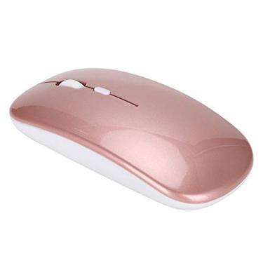 Imagem de Mouse sem fio, ABS resistente e confortável 500mAh bateria 2.4G Mouse com receptor USB para Windows 98 para tablets(Rosa ouro)