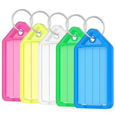 Imagem de Uniclife 20/40 peças Etiquetas para chaveiro com etiqueta de identificação, etiquetas coloridas, etiquetas com janela de etiqueta, cores sortidas, 20 Pcs, 20pcs