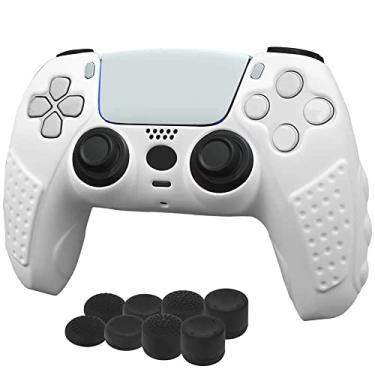 Imagem de A capa protetora de silicone TwiHill é adequada para PS5, acessórios PS5 antiderrapantes (Branco - 1 Pcs)