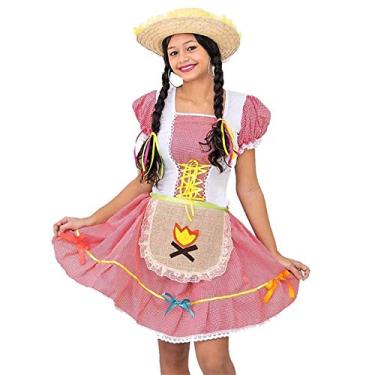 Imagem de Fantasia de Festa Junina Infantil Vestido Caipira Com Avental PP - 2