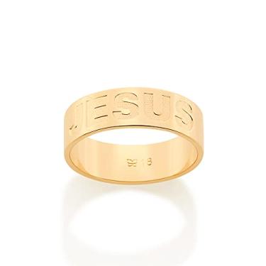 Imagem de Aliança escrito jesus folheada a ouro Rommanel (18, sem pedra)
