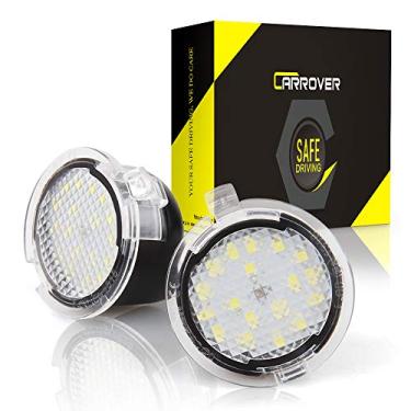 Imagem de CAR ROVER Conjunto de luz espelhada lateral de LED completo com substituição branca xenon 6000K para Ford F-150 Expedition Explorer Edge Flex Fusion Taurus X (pacote com 2)