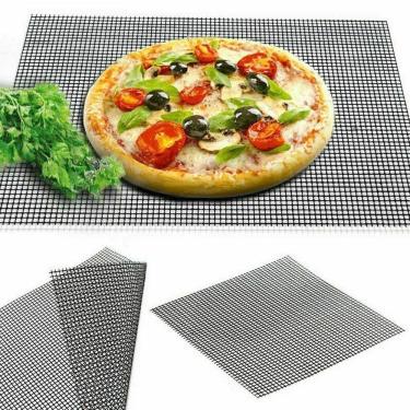 Imagem de Kit 10 Grelhas Churrasqueira Teflon Antiaderente Preto 40x33