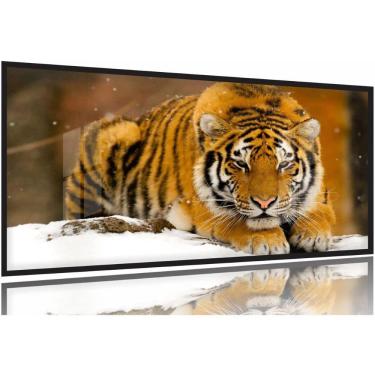 Imagem de Quadros Decorativos Tigre Neve 130x60 Moldura Preta 2x2
