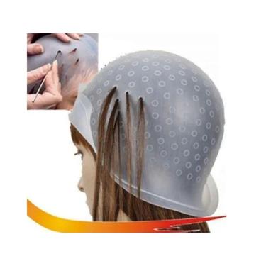 Imagem de Touca Para Cabeleireiro Silicone Manchas Loiras