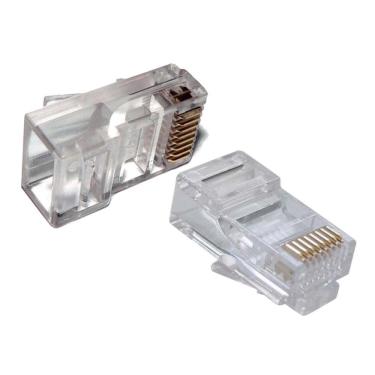 Imagem de Plug Conector Rj45 Macho - Cat 5E 8 Vias - Crimpar