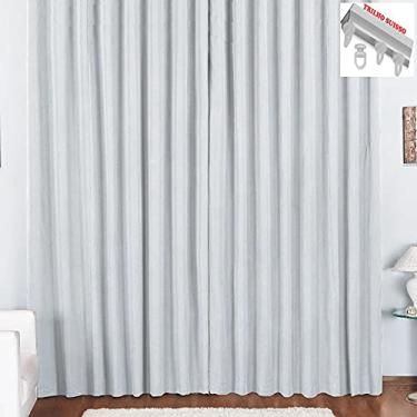 Imagem de Cortina Tóquio para Trilho Suisso Max Tecido Oxford 2,00m x 1,70m Janela Quarto Sala - Branca